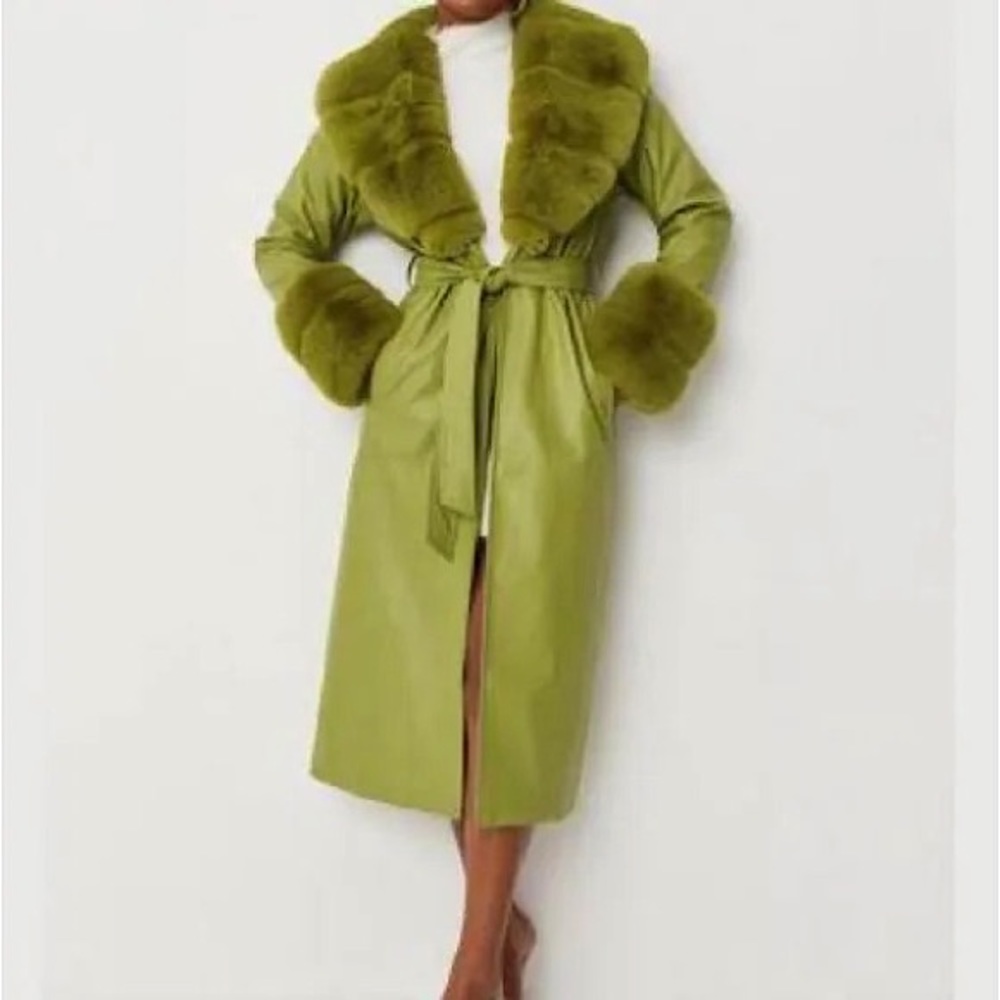 Carli Bybel x Missguided Faux Fur Trench Coat